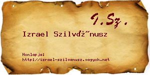 Izrael Szilvánusz névjegykártya